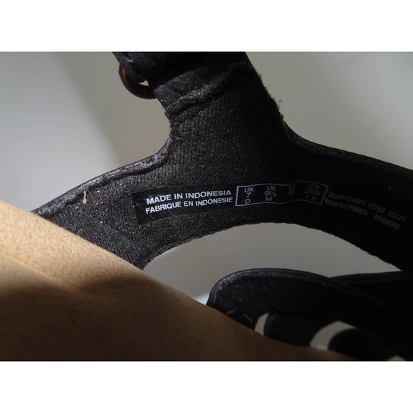 Clarks Jilian Spring Wedge Sandal, Black Leather, 9.5 - Picture 14 of 14